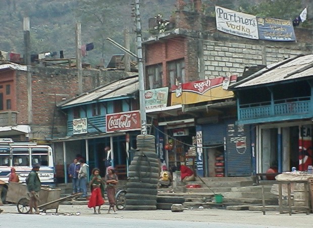 Town somewhere between Kathmandu and Pokhara, 1998