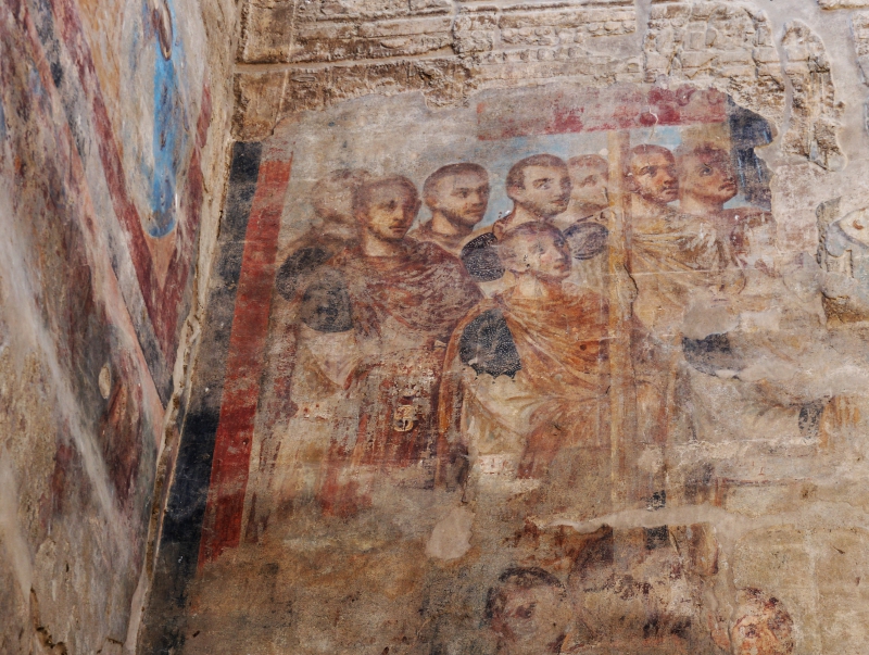Roman frescoes inside the Temple of Luxor