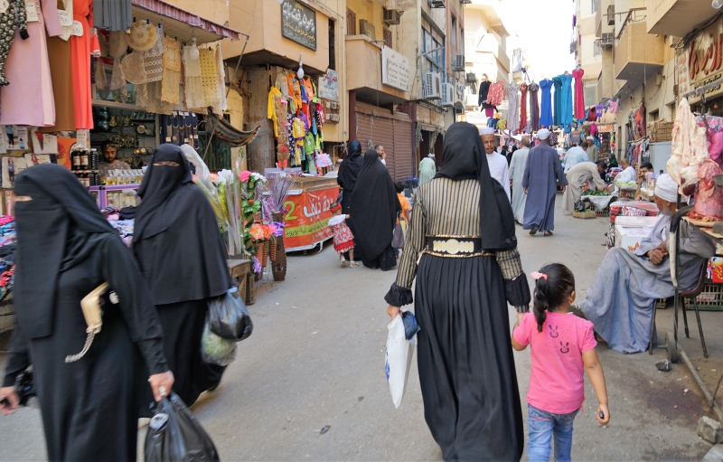Walking into the local market in Luxor.