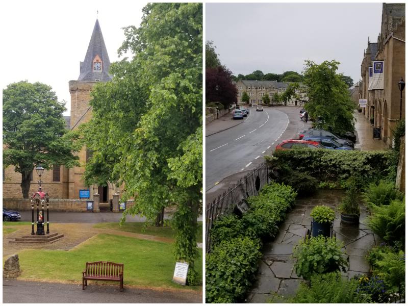 View from the "Old Courtroom" room at Dornoch Castle Hotel